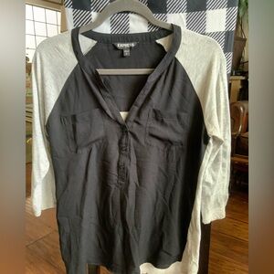 Express Black Top with Light Gray